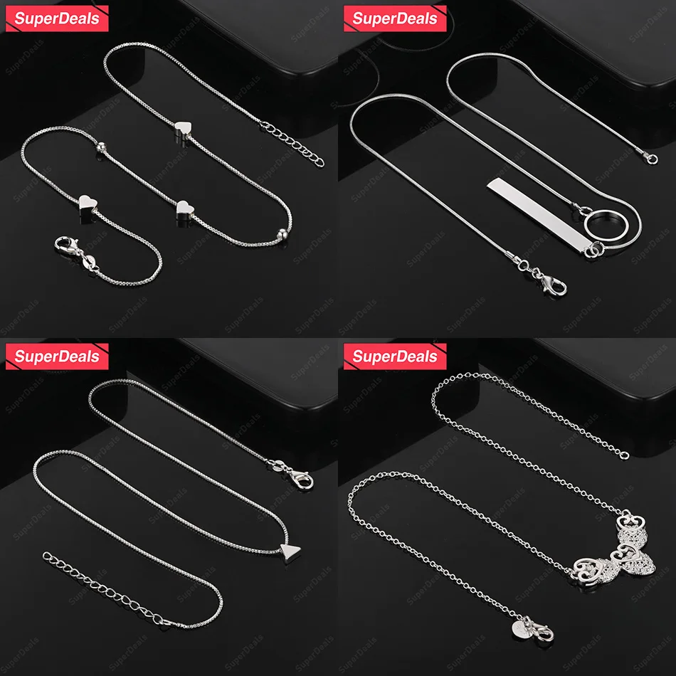 SuperDeals 925 Sterling Silver Heart Triangle Rectangular O-Chain Snake Chain Necklace Women Christmas Party Trendy Gift Jewelry
SuperDeals 925 Sterling Silver Heart Triangle Rectangular O-Chain Snake Chain Necklace Women Christmas Party Trendy Gift Jewelry