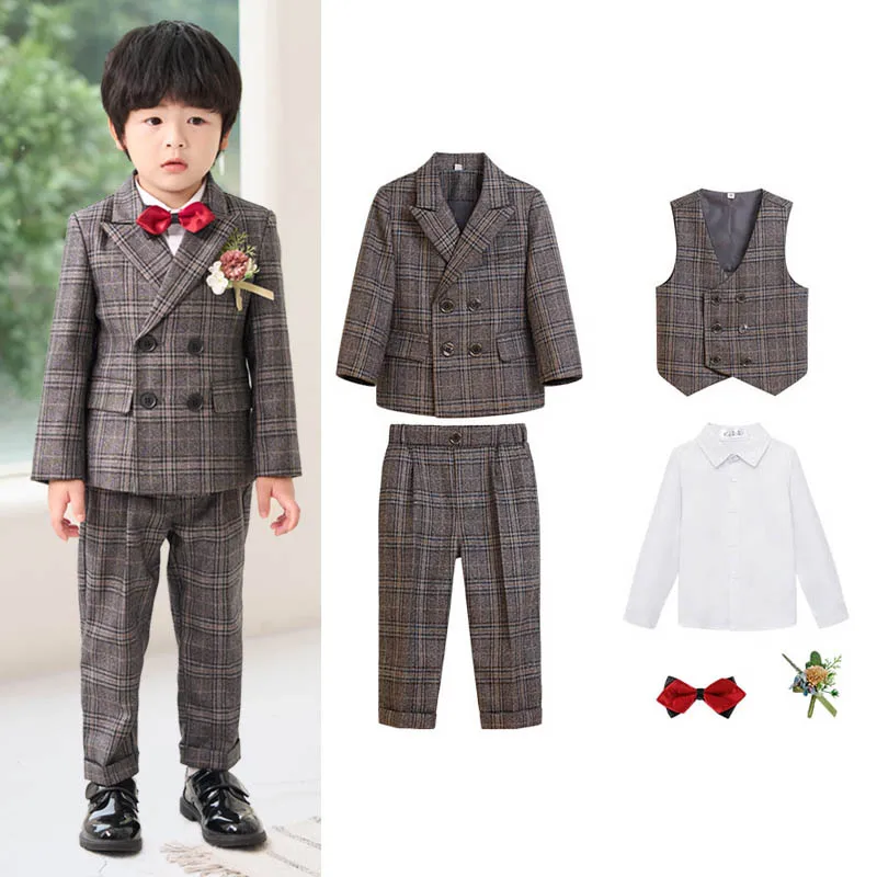Children Boys Suit for Weddings Kids Boys Jacket Vest Pants Bowtie 4PCS Formal Suits Elegant Suits for Kids Boys Luxurious Suits
Children Boys Suit for Weddings Kids Boys Jacket Vest Pants Bowtie 4PCS Formal Suits Elegant Suits for Kids Boys Luxurious Suits