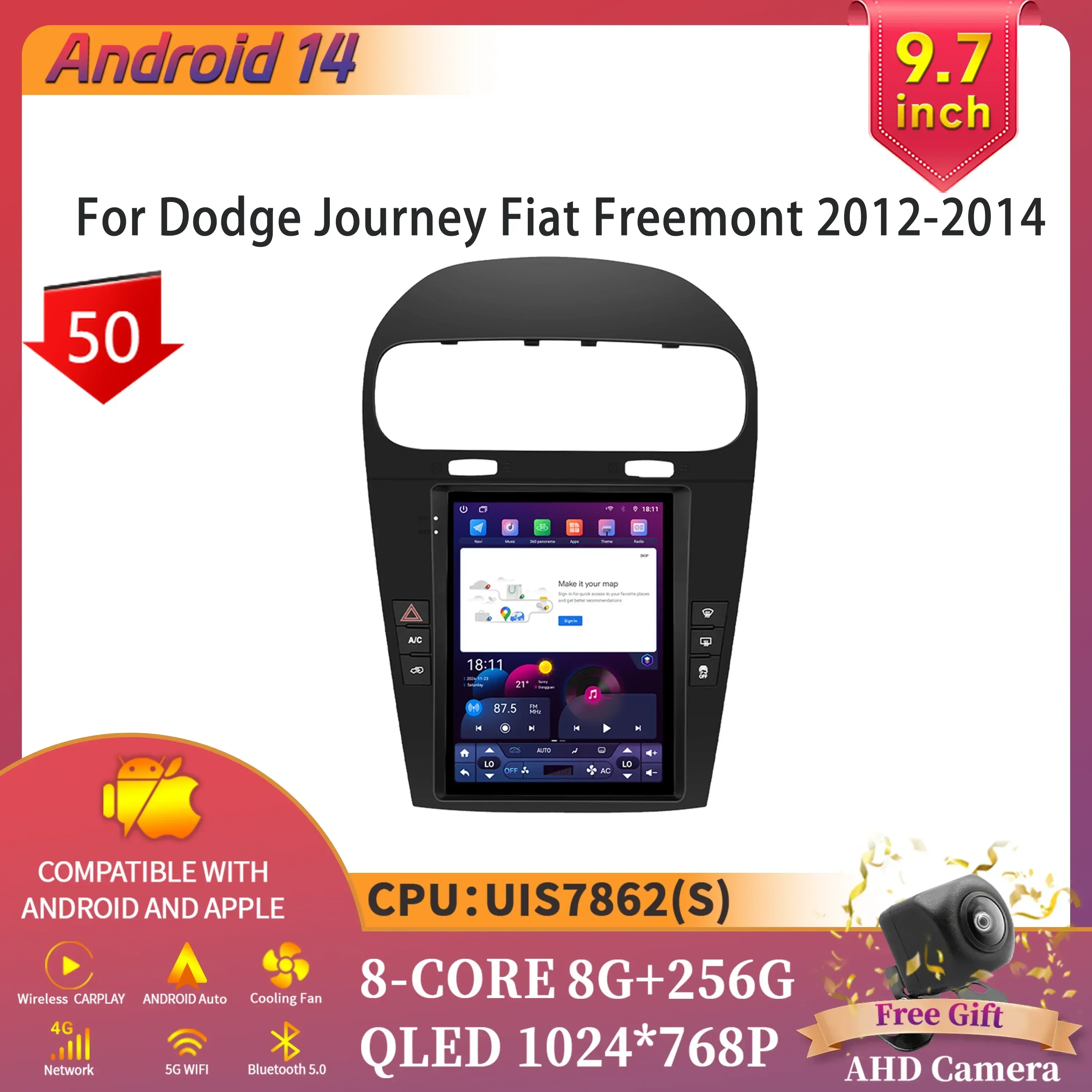9.7inch Android 14 For Dodge Journey Fiat Freemont 2012-2014 Car Radio Multimedia Intelligent GPS Bluetooth Carplay Touch Screen
9.7inch Android 14 For Dodge Journey Fiat Freemont 2012-2014 Car Radio Multimedia Intelligent GPS Bluetooth Carplay Touch Screen