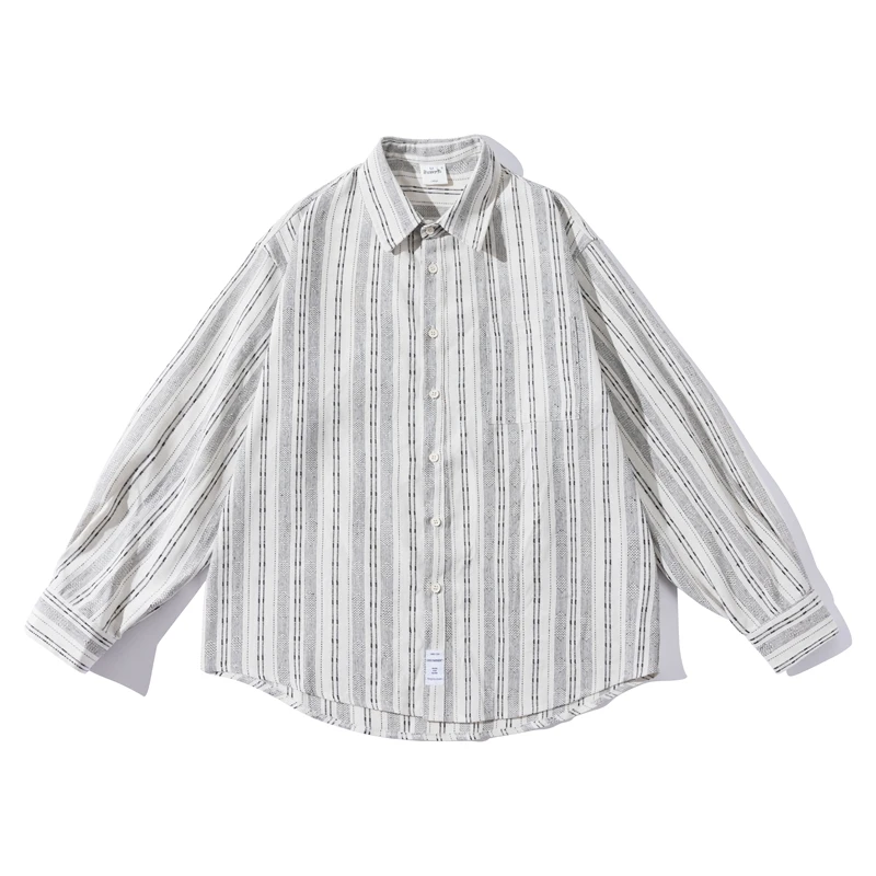 Retro Japanese Artistic Striped ket Work irt Loose Cotton Linen Long Sve Casual Outerwear for Men Spring 2024
Retro Japanese Artistic Striped ket Work irt Loose Cotton Linen Long Sve Casual Outerwear for Men Spring 2024