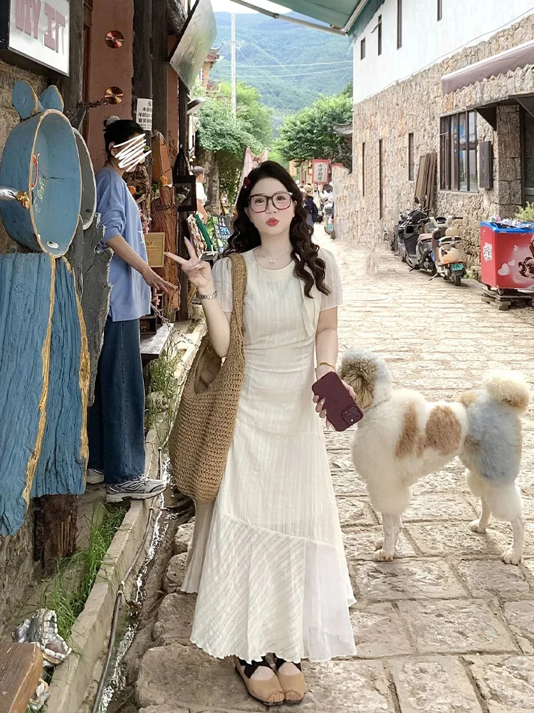 Keni plus Size Soft Color Block Asymmetrical Summer Dress Women's Casual High Waist A-Line Long Dress for Plump MM
Keni plus Size Soft Color Block Asymmetrical Summer Dress Women's Casual High Waist A-Line Long Dress for Plump MM