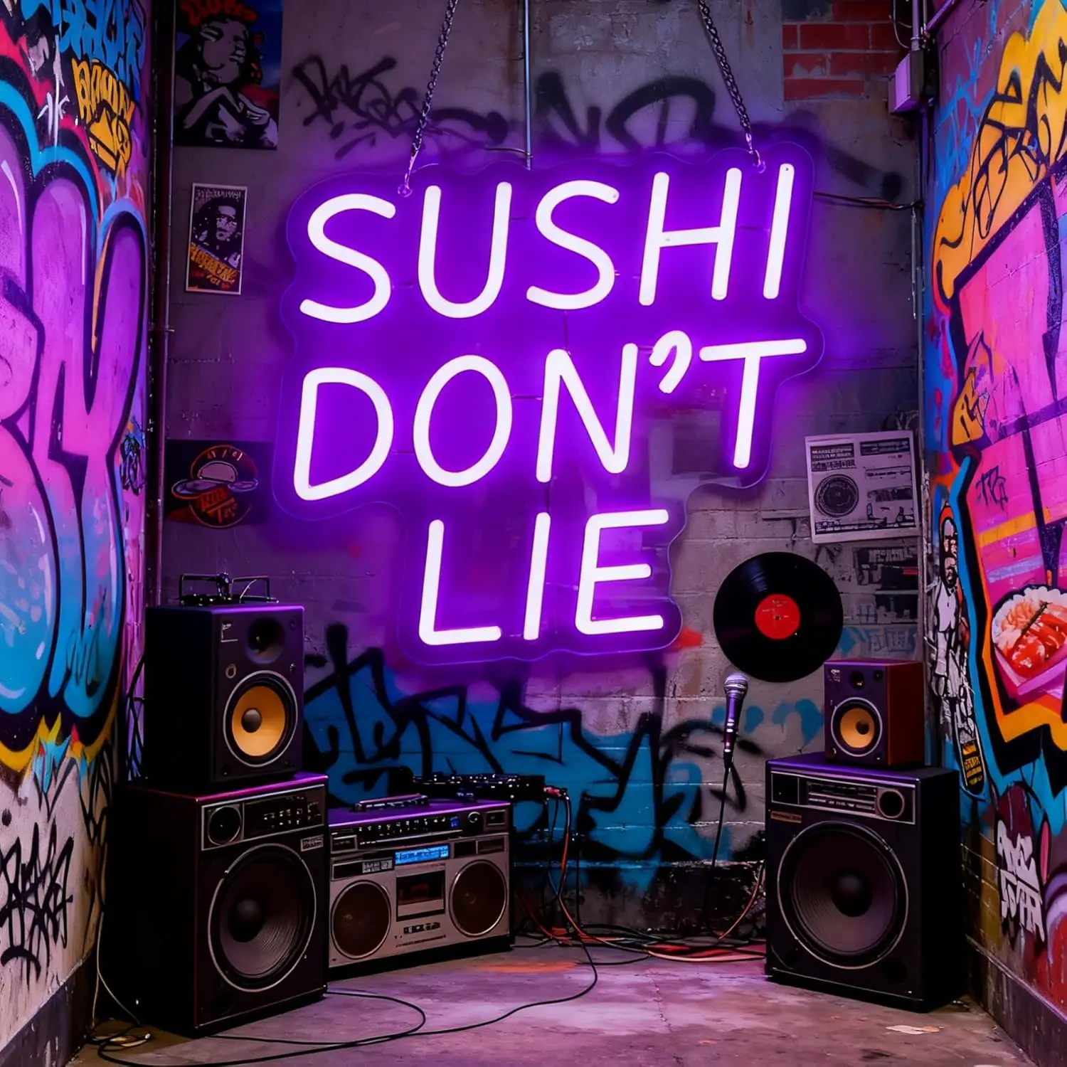 Неоновая вывеска «SUSHI DON'T LIE» в стиле хип-хоп, светодиодная USB-лампа для вечеринок, баров, гаражей, музыкальных студий, игровых комнат, спален, персонализированный подарок
Неоновая вывеска «SUSHI DON'T LIE» в стиле хип-хоп, светодиодная USB-лампа для вечеринок, баров, гаражей, музыкальных студий, игровых комнат, спален, персонализированный подарок