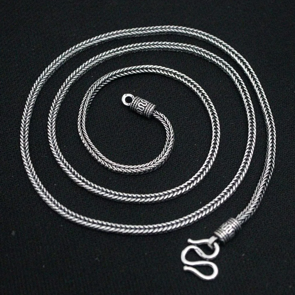 Real Solid 925 Sterling Silver Chain Men Lucky 2mm Wheat Foxtail Necklace 10-11g/50cm
Real Solid 925 Sterling Silver Chain Men Lucky 2mm Wheat Foxtail Necklace 10-11g/50cm