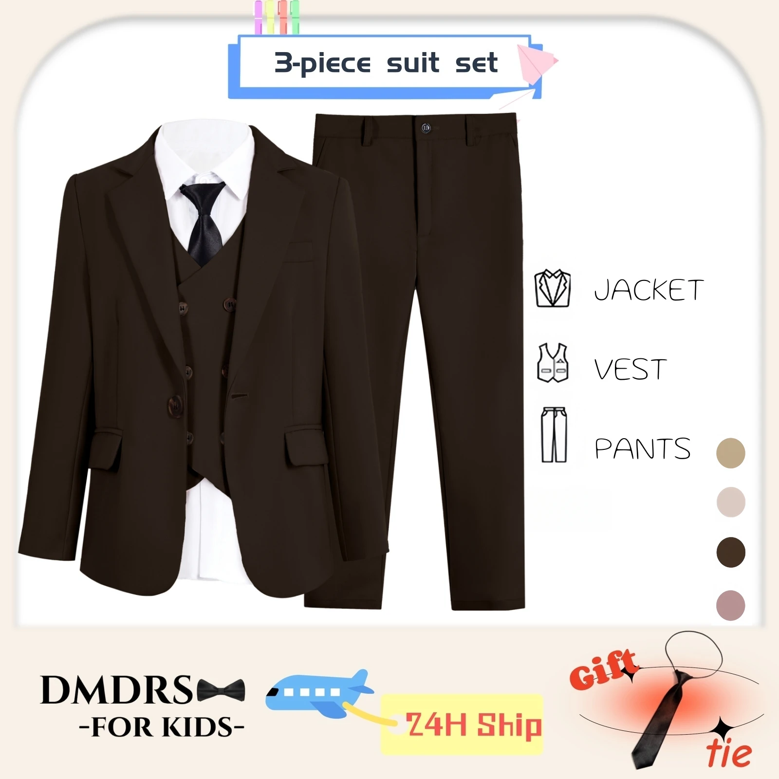 DMDRS-KIDS Childrens Formal Wear for Wedding, Communion, Graduation, Recital - Toddler to Teen Tuxedo 4 PCS Suit Set In Stock
DMDRS-KIDS Childrens Formal Wear for Wedding, Communion, Graduation, Recital - Toddler to Teen Tuxedo 4 PCS Suit Set In Stock