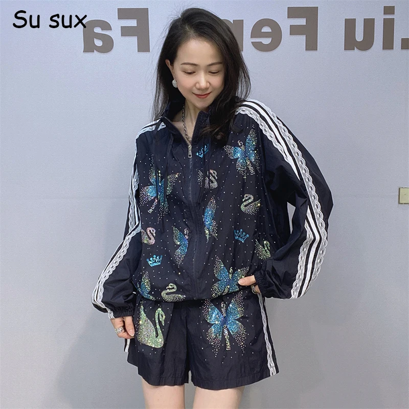 Butterfly Swan Pattern Sunscreen Short Pant Sets Woman Japanese Korean Fashion New In Matching Sets Long Sleeve Zipper 2 Pieces
Butterfly Swan Pattern Sunscreen Short Pant Sets Woman Japanese Korean Fashion New In Matching Sets Long Sleeve Zipper 2 Pieces