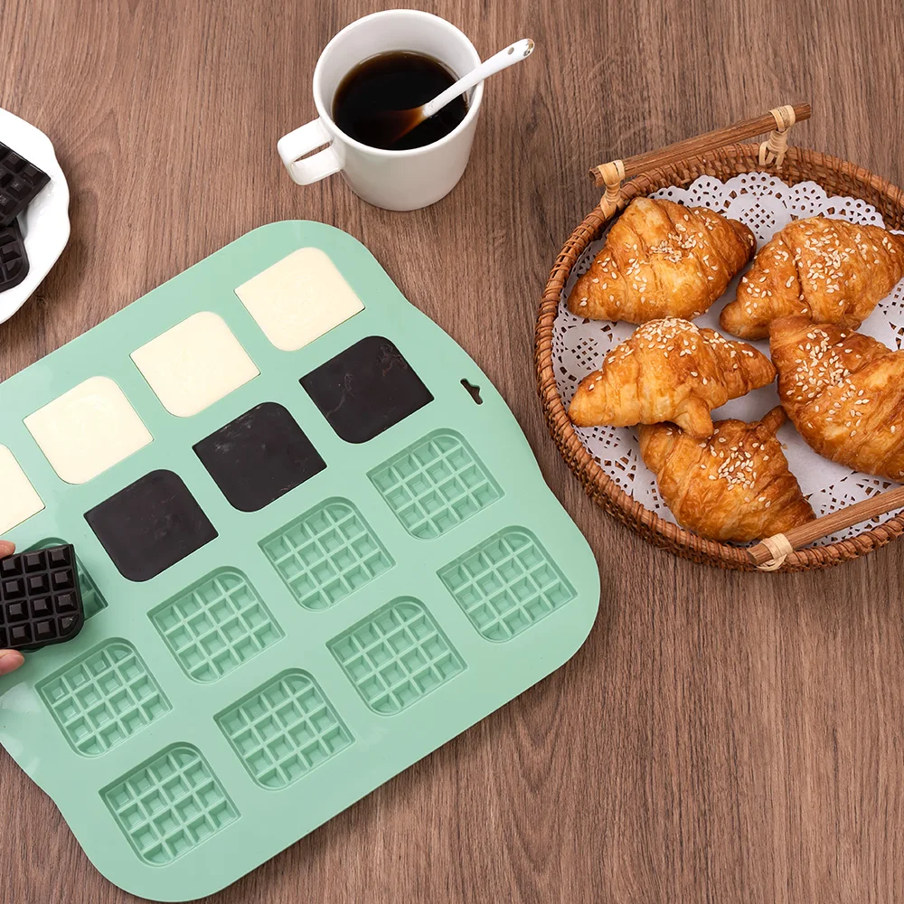 16-Cavity Waffle Pattern Chocolate Mold DIY Baking Silicone Mold Easy Release Waffle Cookie Bread Mold
16-Cavity Waffle Pattern Chocolate Mold DIY Baking Silicone Mold Easy Release Waffle Cookie Bread Mold