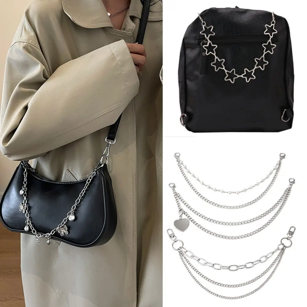 Hot Multi-layer Silver Metal Bag Chains Fashion DIY Shoulder Bag Chain Straps Replacement Women Jeans Chain With Lobster Buckle
Hot Multi-layer Silver Metal Bag Chains Fashion DIY Shoulder Bag Chain Straps Replacement Women Jeans Chain With Lobster Buckle
