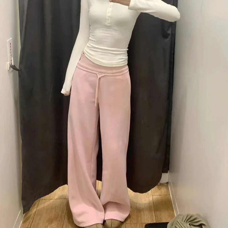 Pink Fleece Sweatpants Women Pure Cotton Black Baggy Joggers Fashion Streetwear Wide Leg Pants Winter Y2K Korean Casual Trousers
Pink Fleece Sweatpants Women Pure Cotton Black Baggy Joggers Fashion Streetwear Wide Leg Pants Winter Y2K Korean Casual Trousers