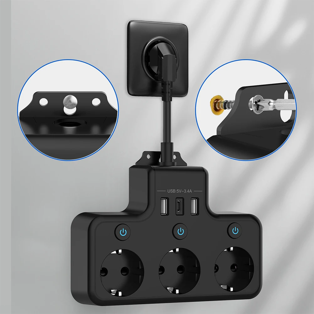 EU Plug Power Strip Wall Socket Expansion Plug 3-Way Cord Fast Charge Multiple Electrical Socket Travel Plug 16A Max 4000W
EU Plug Power Strip Wall Socket Expansion Plug 3-Way Cord Fast Charge Multiple Electrical Socket Travel Plug 16A Max 4000W