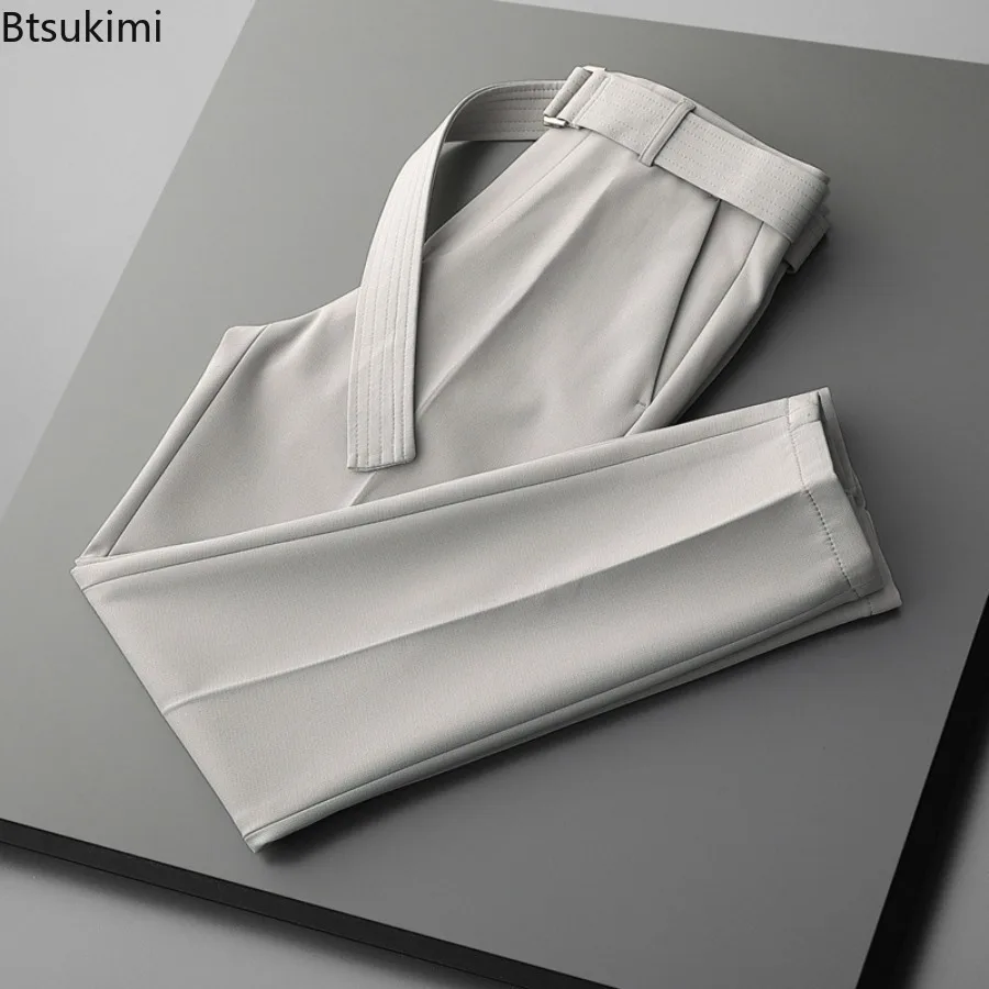New Men's Summer Thin Slim Suit Pants Koren Style Fashion Business Casual Ice Silk Ankle Length Pants Versatile Male Streetwear
New Men's Summer Thin Slim Suit Pants Koren Style Fashion Business Casual Ice Silk Ankle Length Pants Versatile Male Streetwear