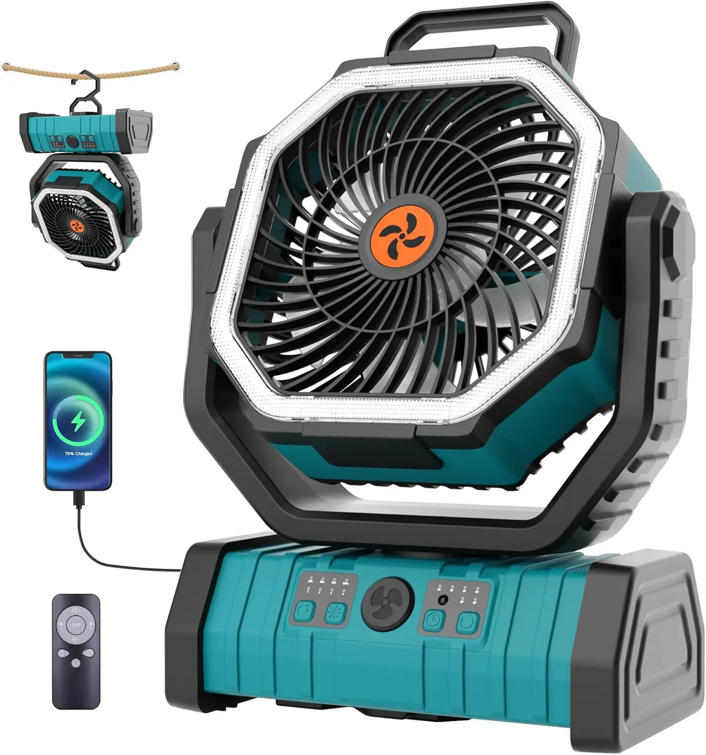 Портативный вентилятор для кемпинга на 20000 мАч со светодиодной подсветкой, 360° ° Осциллирующий вентилятор с таймером, беспроводной, перезаряжаемый через USB, для путешествий, цвет голубой.
Портативный вентилятор для кемпинга на 20000 мАч со светодиодной подсветкой, 360° ° Осциллирующий вентилятор с таймером, беспроводной, перезаряжаемый через USB, для путешествий, цвет голубой.