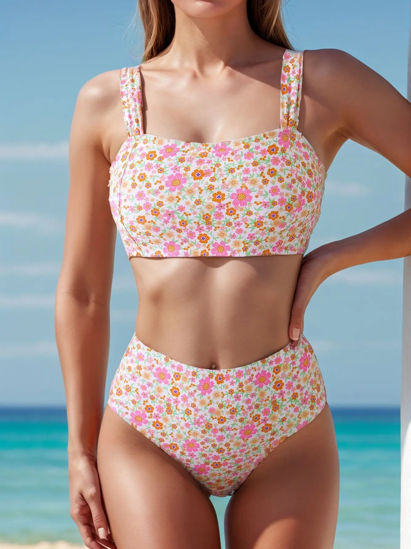 Sexy Bikini 2025 Women Floral Print Swimsuit High Waist Bikinis Set Brazilian High Neck Swimwear for Beach Wear Bathing Suit
Sexy Bikini 2025 Women Floral Print Swimsuit High Waist Bikinis Set Brazilian High Neck Swimwear for Beach Wear Bathing Suit