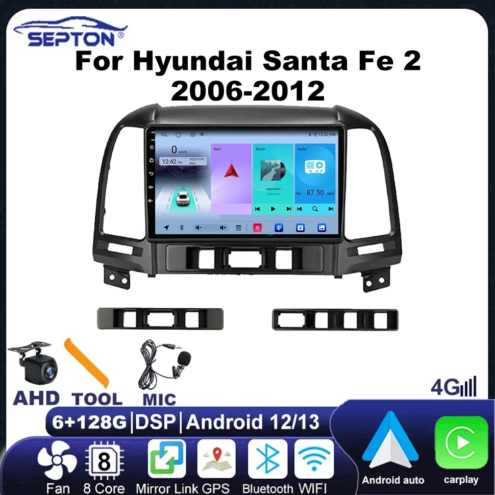 SEPTON Android 12 Car Radio 2Din for Hyundai Santa Fe 2 2006-2012 Androidauto Carplay 4G GPS Navi Head Unit Car Audio Systems
SEPTON Android 12 Car Radio 2Din for Hyundai Santa Fe 2 2006-2012 Androidauto Carplay 4G GPS Navi Head Unit Car Audio Systems