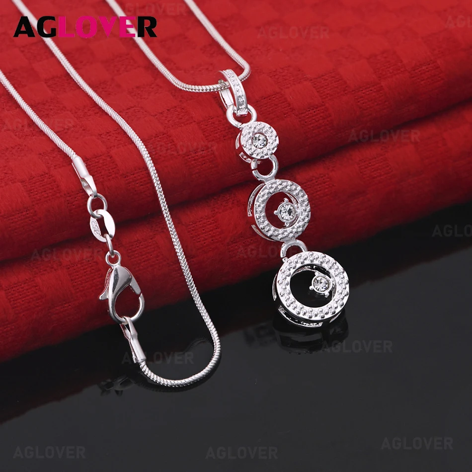 AGLOVER 925 Sterling Silver Large and Small Round Zircon Pendant Necklace Women's Accessories Best Jewelry Valentine's Day Gift
AGLOVER 925 Sterling Silver Large and Small Round Zircon Pendant Necklace Women's Accessories Best Jewelry Valentine's Day Gift