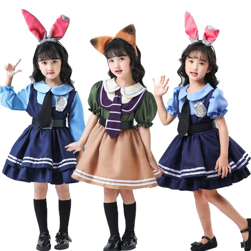Halloween Cosplay Costume Zootopia Judy Nick Headpieces Dresses Performance Set Theme Party Role Playing Outfits for Kids Adults
Halloween Cosplay Costume Zootopia Judy Nick Headpieces Dresses Performance Set Theme Party Role Playing Outfits for Kids Adults