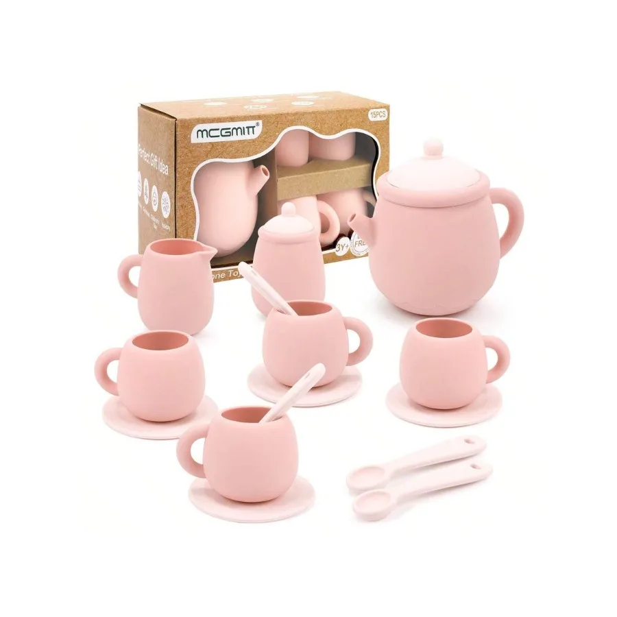 MCGMITT Silicone Tea Set Tea Party Set For Little Girls Boys 15 Pcs Dishwasher Safe Pretend Tea Set For Toddlers Age 3-6 Cute T
MCGMITT Silicone Tea Set Tea Party Set For Little Girls Boys 15 Pcs Dishwasher Safe Pretend Tea Set For Toddlers Age 3-6 Cute T