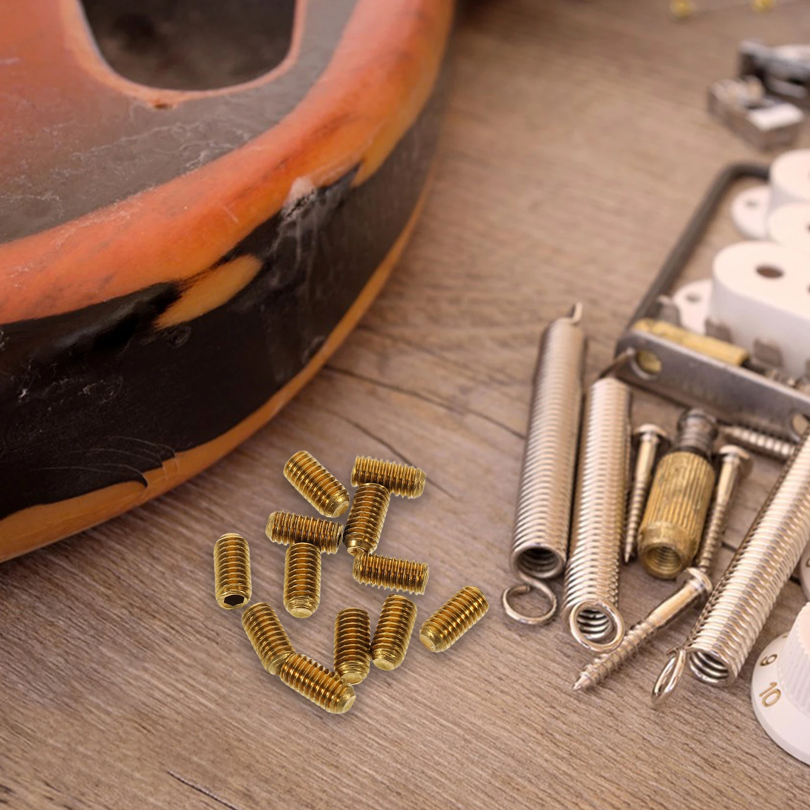 12 Pcs Guitar Adjustment Screw Bridge Metal Screws Machine Rice Bass Supply Golden Saddles Fittings
12 Pcs Guitar Adjustment Screw Bridge Metal Screws Machine Rice Bass Supply Golden Saddles Fittings