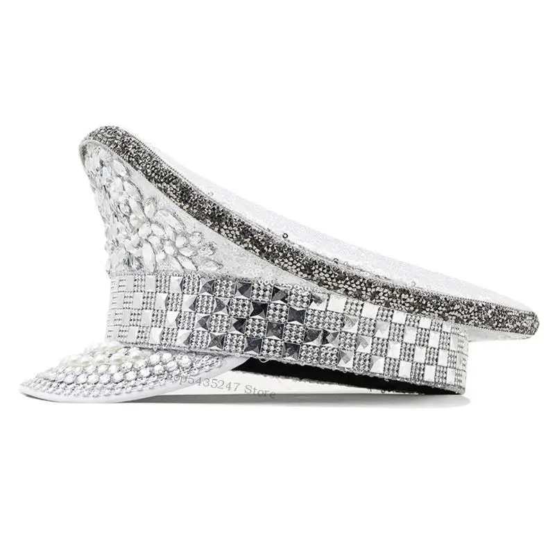 Rivet Studs Marine Hat With Rhinestones Decors for Women Music Festival Wear H7EF
Rivet Studs Marine Hat With Rhinestones Decors for Women Music Festival Wear H7EF