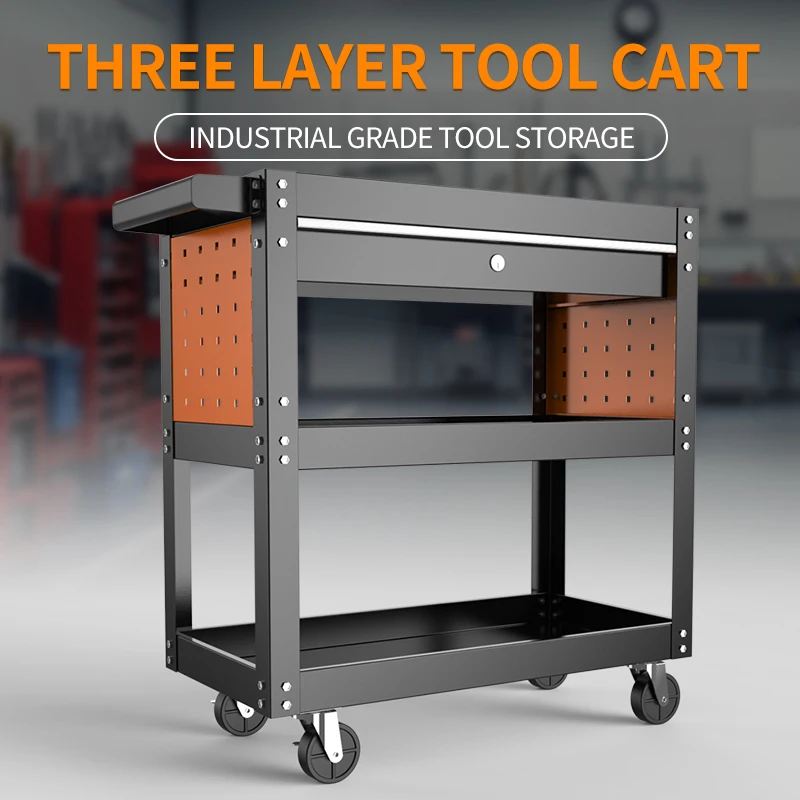 Трехъярусная тележка с перфорированной панелью, передвижная железная тележка на колесах с ключом для гаража, авторемонта, инструментальная тележка
Трехъярусная тележка с перфорированной панелью, передвижная железная тележка на колесах с ключом для гаража, авторемонта, инструментальная тележка