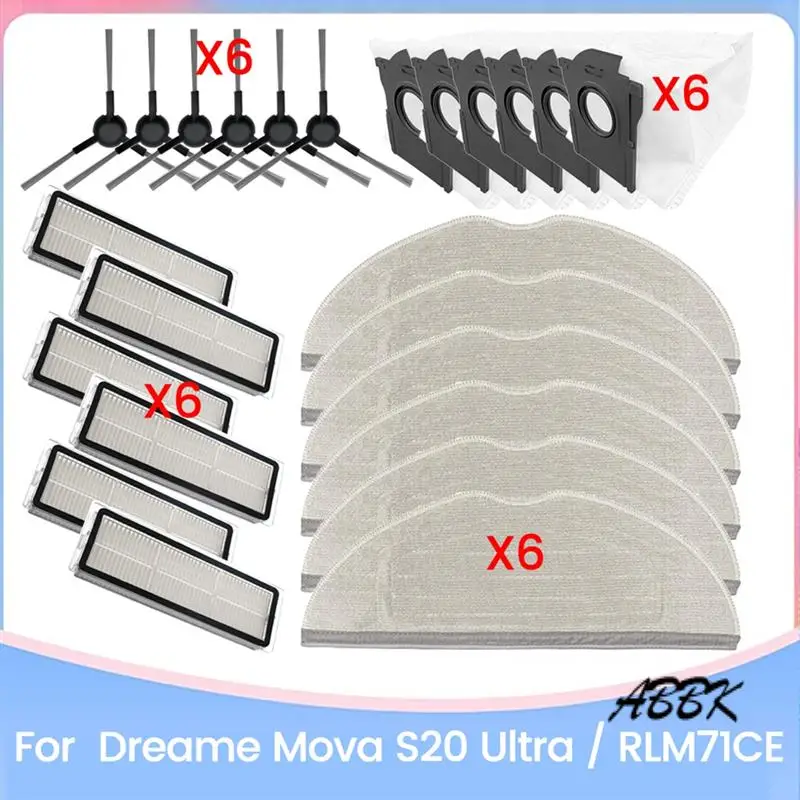 ABBK-24PCS щетка-фильтр, мешок для пыли, комплект ткани для швабры для Dreame Mova S20 Ultra/RLM71CE, запасные части для пылесоса
ABBK-24PCS щетка-фильтр, мешок для пыли, комплект ткани для швабры для Dreame Mova S20 Ultra/RLM71CE, запасные части для пылесоса