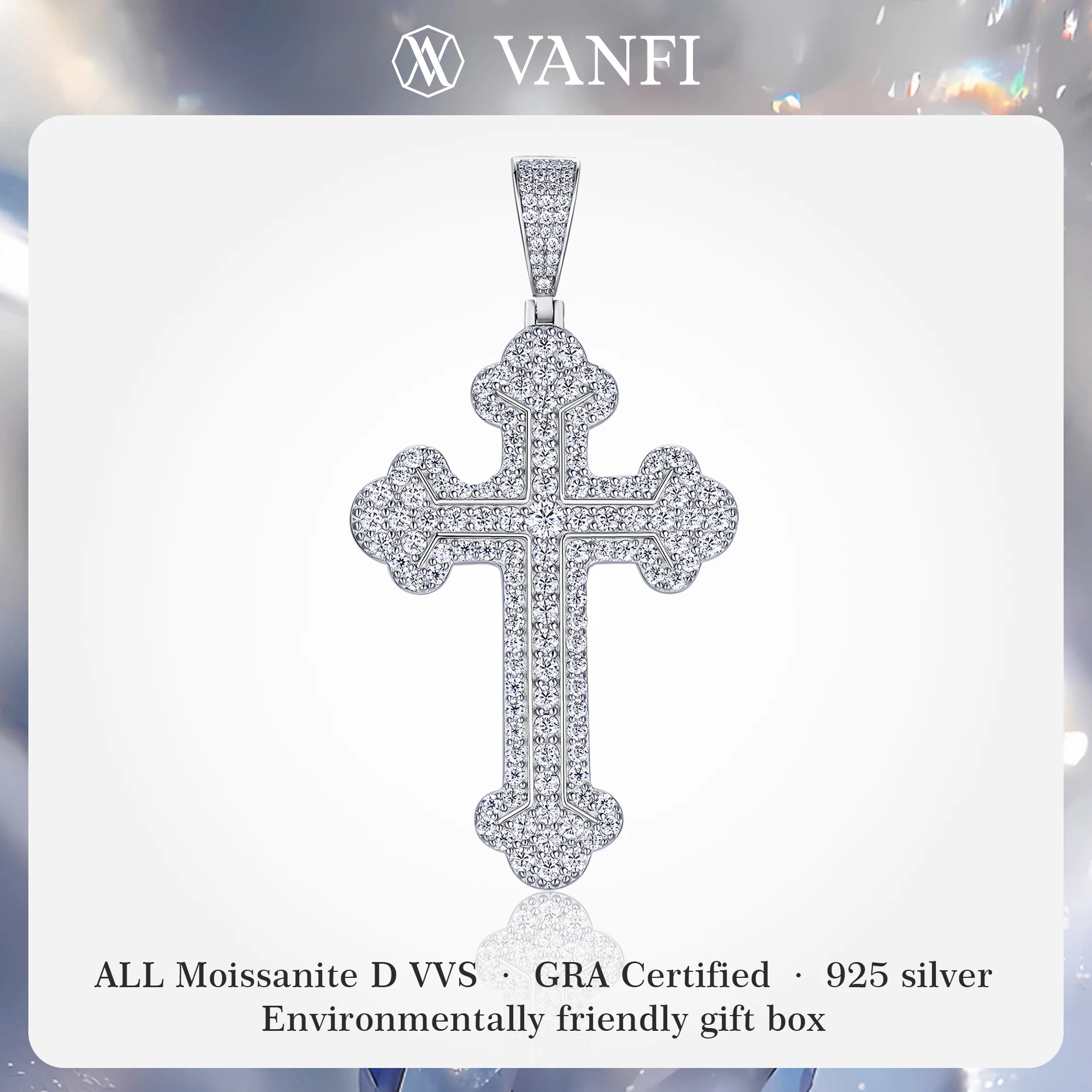 Kfvanfi GRA Moissanite s925 sterling silver men's hip-hop pendant plated with 18k white gold personalized cross necklace jewelry
Kfvanfi GRA Moissanite s925 sterling silver men's hip-hop pendant plated with 18k white gold personalized cross necklace jewelry