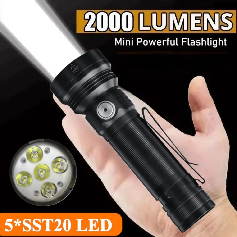 Мощный фонарь с 5 светодиодами, аккумулятор 21700, перезаряжаемый через Type-C, водонепроницаемый, для кемпинга, рыбалки, аварийный фонарь
Мощный фонарь с 5 светодиодами, аккумулятор 21700, перезаряжаемый через Type-C, водонепроницаемый, для кемпинга, рыбалки, аварийный фонарь