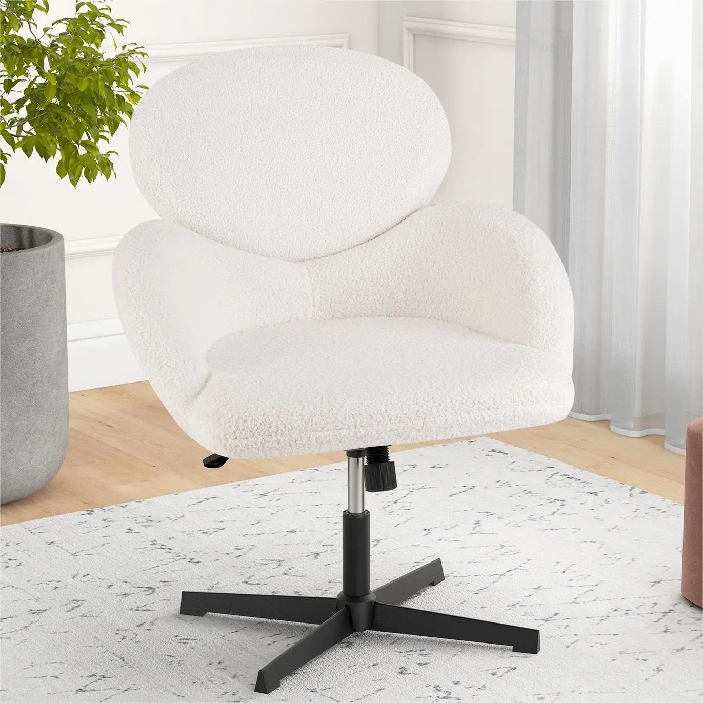 Criss Cross Chair, Cross Legged Desk Chair No Wheels W/Arms, Height Adjustable Upholstered Vanity Chair, Swivel Accent Chair
Criss Cross Chair, Cross Legged Desk Chair No Wheels W/Arms, Height Adjustable Upholstered Vanity Chair, Swivel Accent Chair
