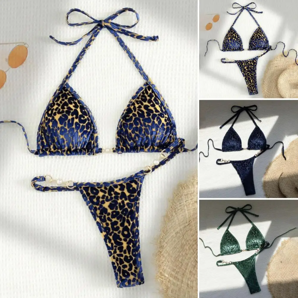 Two-piece Swimsuit Leopard Print Halter Bra Faux Pearls Bikini Set for Women Sexy Beachwear Swimsuit with Quick Drying Fabric 2
Two-piece Swimsuit Leopard Print Halter Bra Faux Pearls Bikini Set for Women Sexy Beachwear Swimsuit with Quick Drying Fabric 2