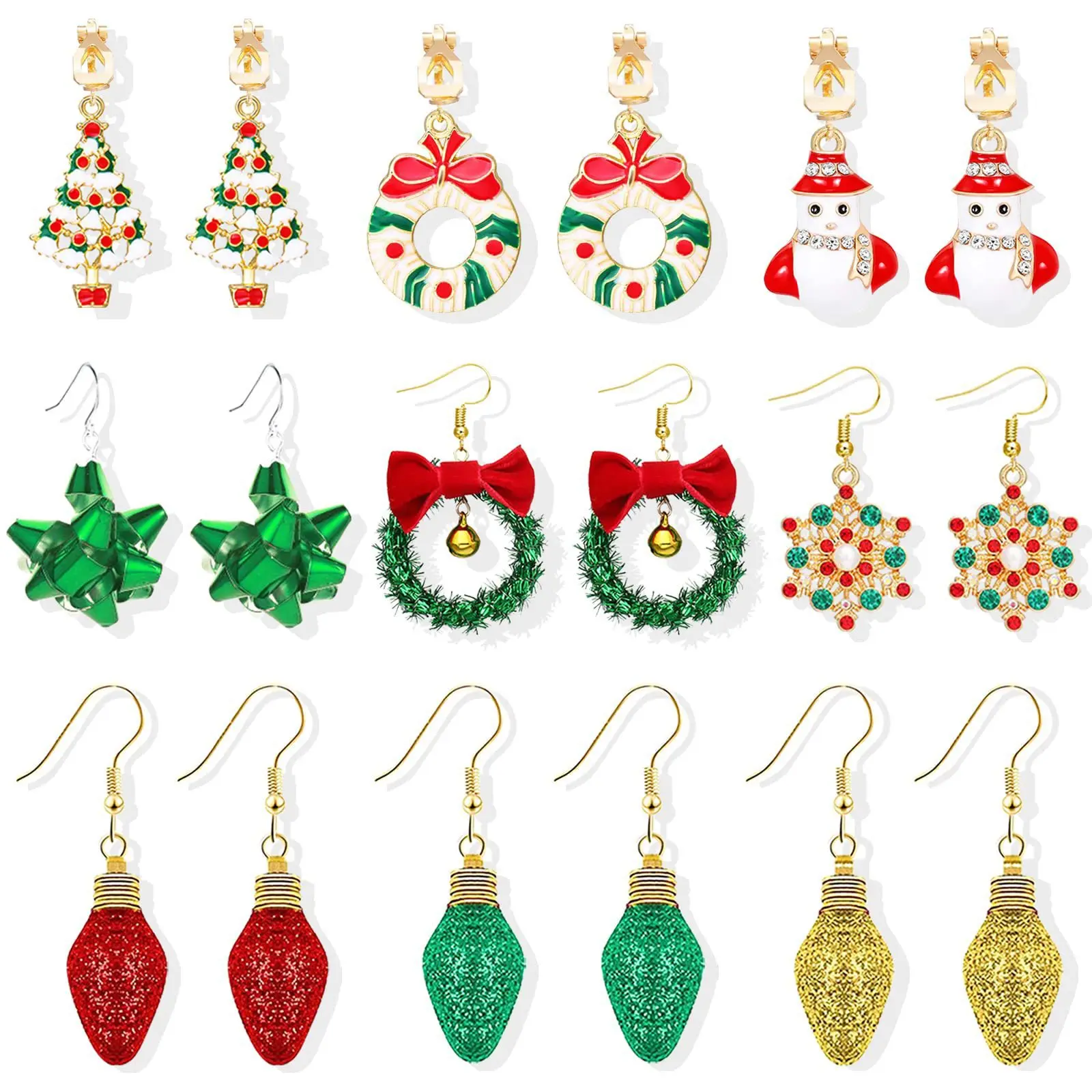 Bow Christmas Earrings Bell Alloy Christmas Tree Combination Set Christmas Earrings jewelry gift
Bow Christmas Earrings Bell Alloy Christmas Tree Combination Set Christmas Earrings jewelry gift