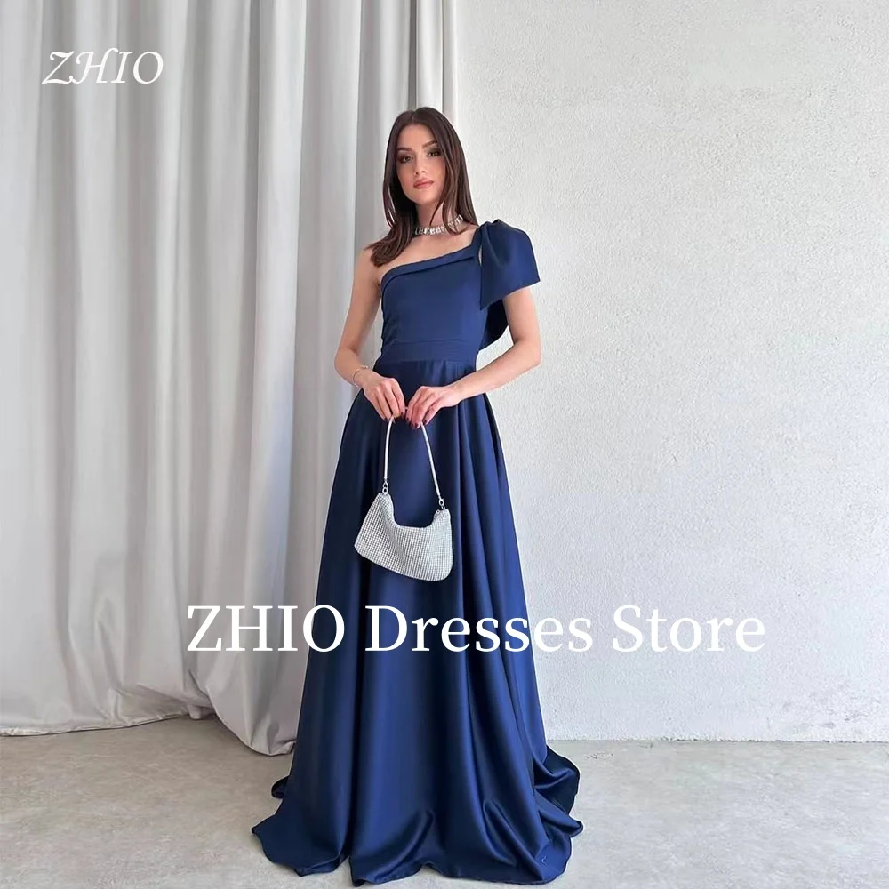 ZHIO Navy Blue Evening Dresses Bow One Shoulder A-Line Floor Length Formal Occasion Dress Prom Party Gown Customized Elegant
ZHIO Navy Blue Evening Dresses Bow One Shoulder A-Line Floor Length Formal Occasion Dress Prom Party Gown Customized Elegant