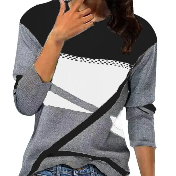 Women's Long Sleeve Printed T-shirt Commute Style Comfortable Fit Fashionable Design Cotton Material Ladies Top
Women's Long Sleeve Printed T-shirt Commute Style Comfortable Fit Fashionable Design Cotton Material Ladies Top