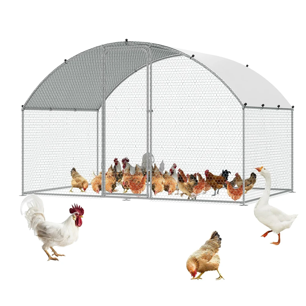 Large Metal Chicken Coop with Run, Walk In Poultry Cage for Yard with Waterproof Cover Doom Roof for Hen House, Duck and Rabbit
Large Metal Chicken Coop with Run, Walk In Poultry Cage for Yard with Waterproof Cover Doom Roof for Hen House, Duck and Rabbit