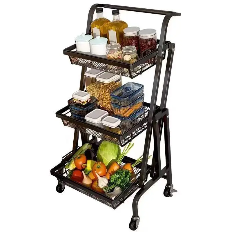 Three-story kitchen rack household removable
Three-story kitchen rack household removable