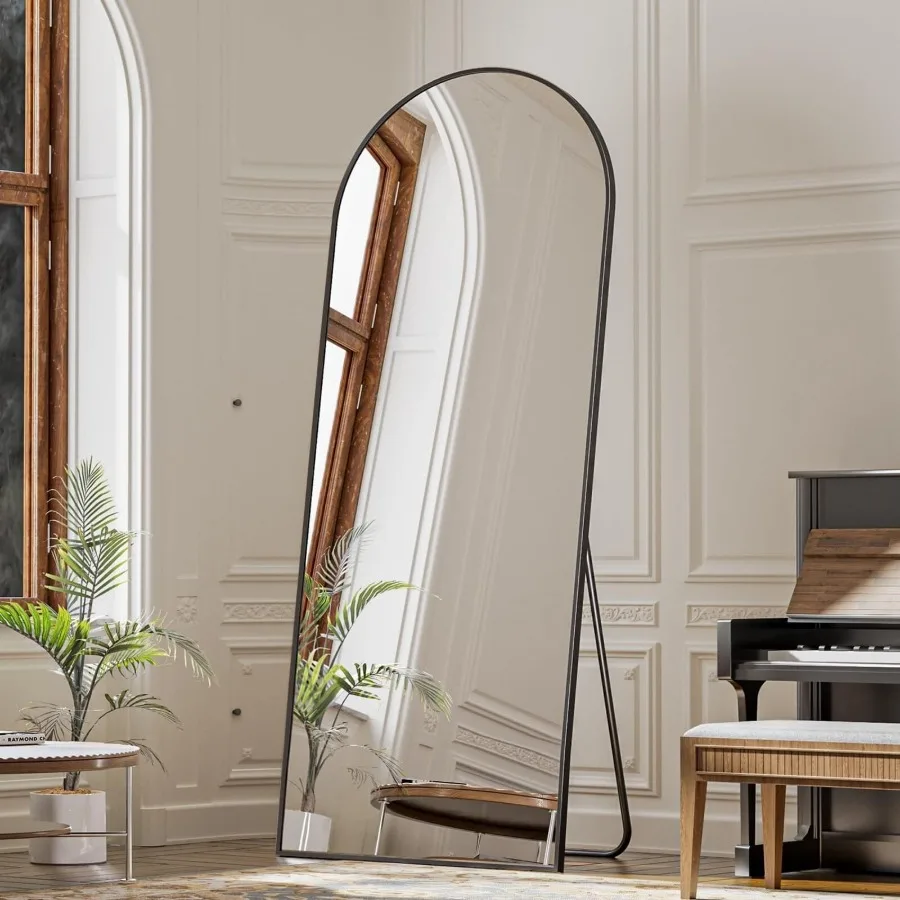 71"x26.1" Full Length Arched Floor Mirror with Stand Black
71"x26.1" Full Length Arched Floor Mirror with Stand Black