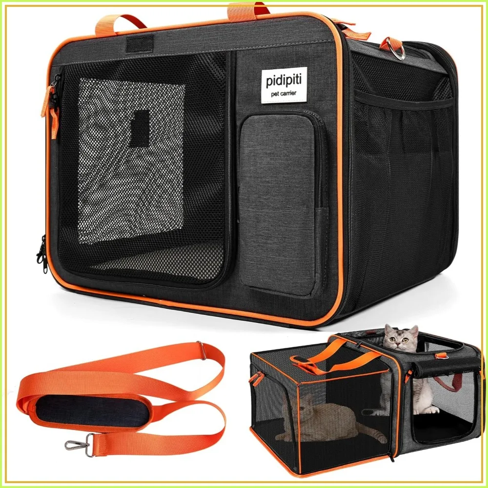 Expandable Pet Carrier for Large Cat Under 25 lbs, 2 Medium Cats 20 lbs+, Crate/Bag for Short Trip & Long Distance Car Travel
Expandable Pet Carrier for Large Cat Under 25 lbs, 2 Medium Cats 20 lbs+, Crate/Bag for Short Trip & Long Distance Car Travel