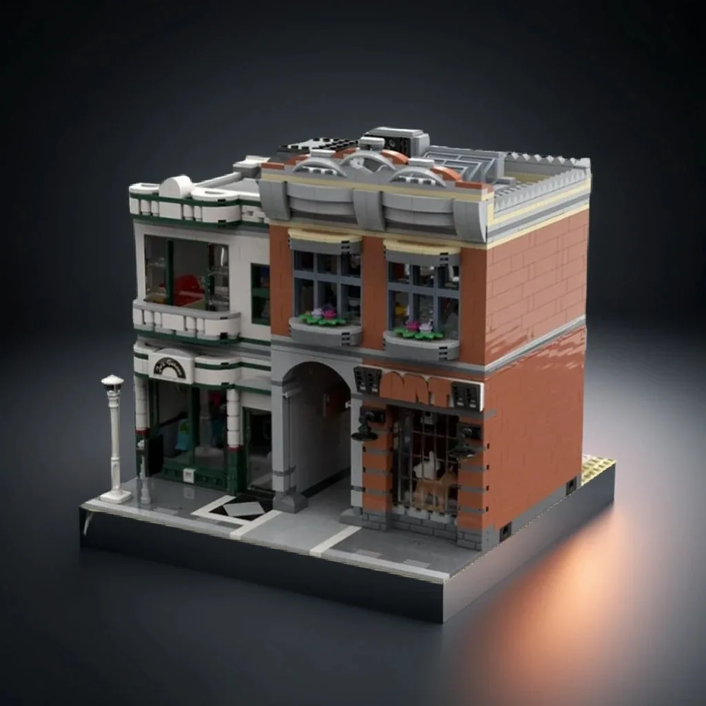 1997 шт. MOC Atelier Museum 10264 угловой гараж альтернативная сборка DIY модель строительные блоки игрушки на день рождения подарок
1997 шт. MOC Atelier Museum 10264 угловой гараж альтернативная сборка DIY модель строительные блоки игрушки на день рождения подарок