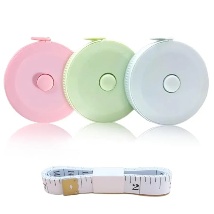 3 Pack Retractable Measuring Tape for Body Measurements, Craft, Fabric, Tailor, Sewing, Weight Loss 60-Inch 1.5m Dual-Sided Fle
3 Pack Retractable Measuring Tape for Body Measurements, Craft, Fabric, Tailor, Sewing, Weight Loss 60-Inch 1.5m Dual-Sided Fle