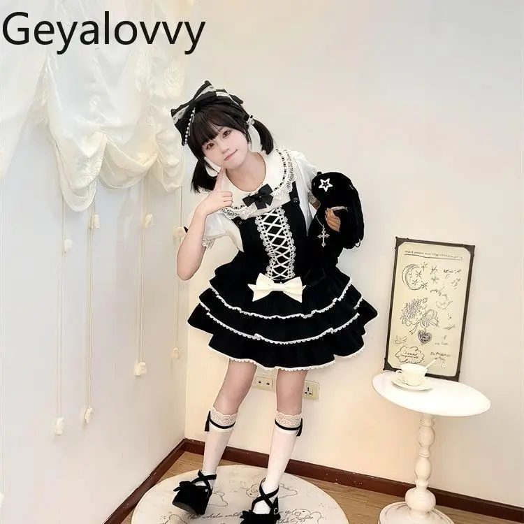 2026 Summer New Lolita Sweet & Cute Girl's Slim-fit Suspender Mini Dress and Short-sleeve White Shirt Bow Two Piece Set
2026 Summer New Lolita Sweet & Cute Girl's Slim-fit Suspender Mini Dress and Short-sleeve White Shirt Bow Two Piece Set