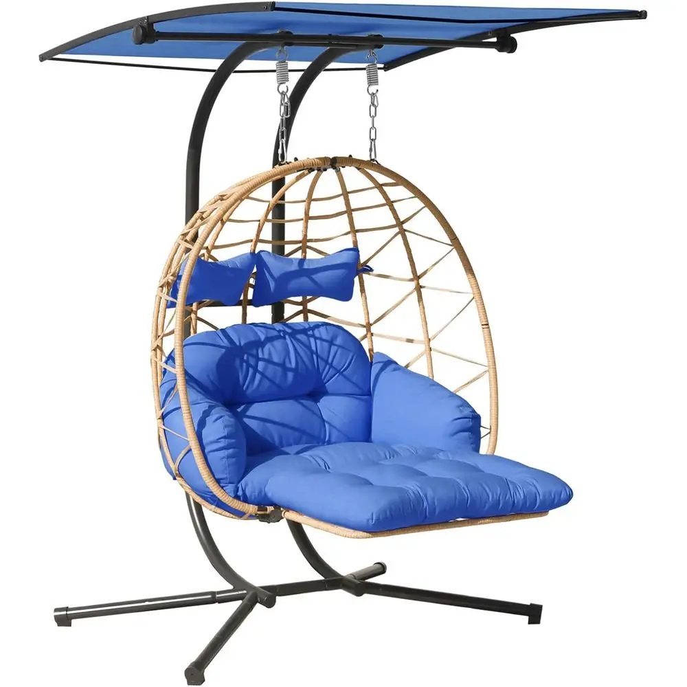 Extra Large 2-Person Outdoor Egg Swing Chair with Stand, Adjustable Canopy and Cushion
Extra Large 2-Person Outdoor Egg Swing Chair with Stand, Adjustable Canopy and Cushion