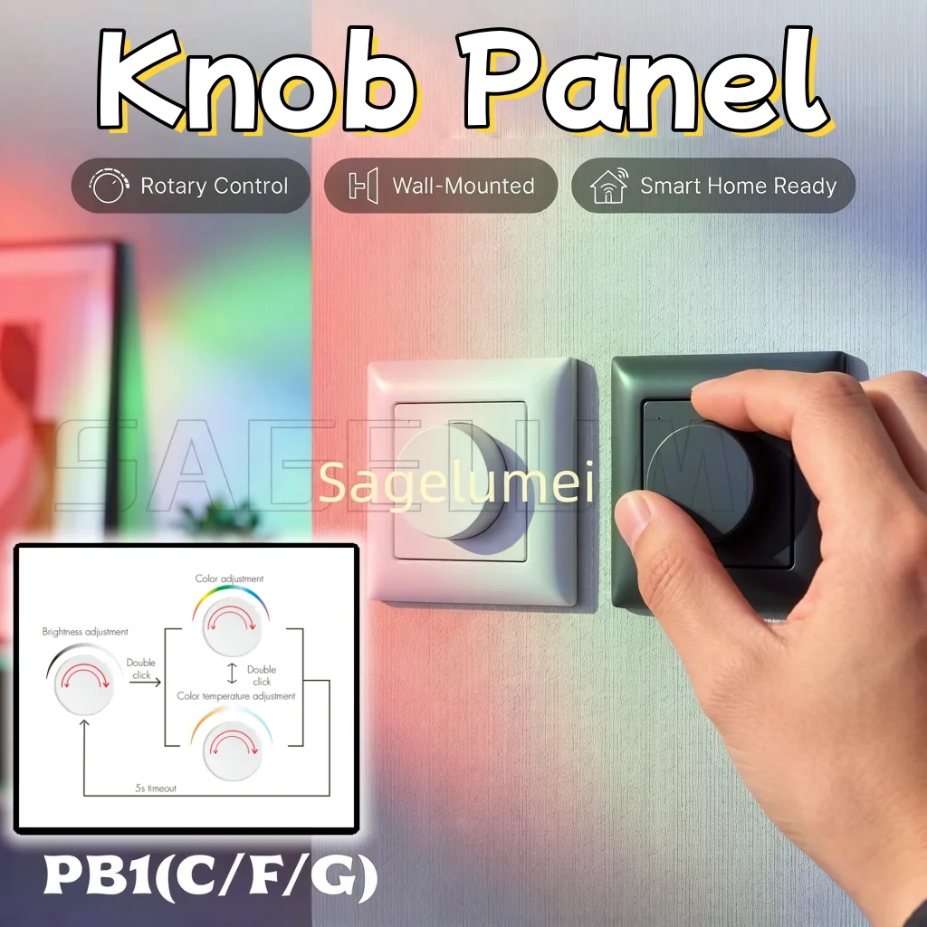Knob Panel Remote Controller Dimming RF 5 in1 LED Dimmer DC 3V Wireless Control Panel RGB/RGBW/RGB+CCT LED controller Skydance
Knob Panel Remote Controller Dimming RF 5 in1 LED Dimmer DC 3V Wireless Control Panel RGB/RGBW/RGB+CCT LED controller Skydance