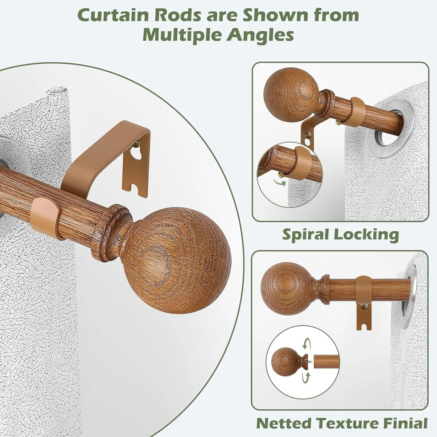 2 Pack Wood Curtain Rods For Windows 66 To 120 Inch,1 Inch Wood Grain Ball Adjustable Curtain Rod,Boho Heavy Duty Curtain
2 Pack Wood Curtain Rods For Windows 66 To 120 Inch,1 Inch Wood Grain Ball Adjustable Curtain Rod,Boho Heavy Duty Curtain