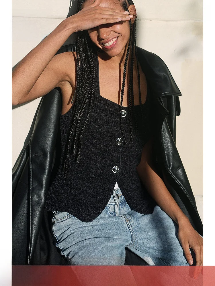 Женский жилет H&M на пуговицах с текстурной поверхностью, весенний повседневный, с квадратным воротником, 25949, модная женская коллекция весенней одежды
Женский жилет H&M на пуговицах с текстурной поверхностью, весенний повседневный, с квадратным воротником, 25949, модная женская коллекция весенней одежды