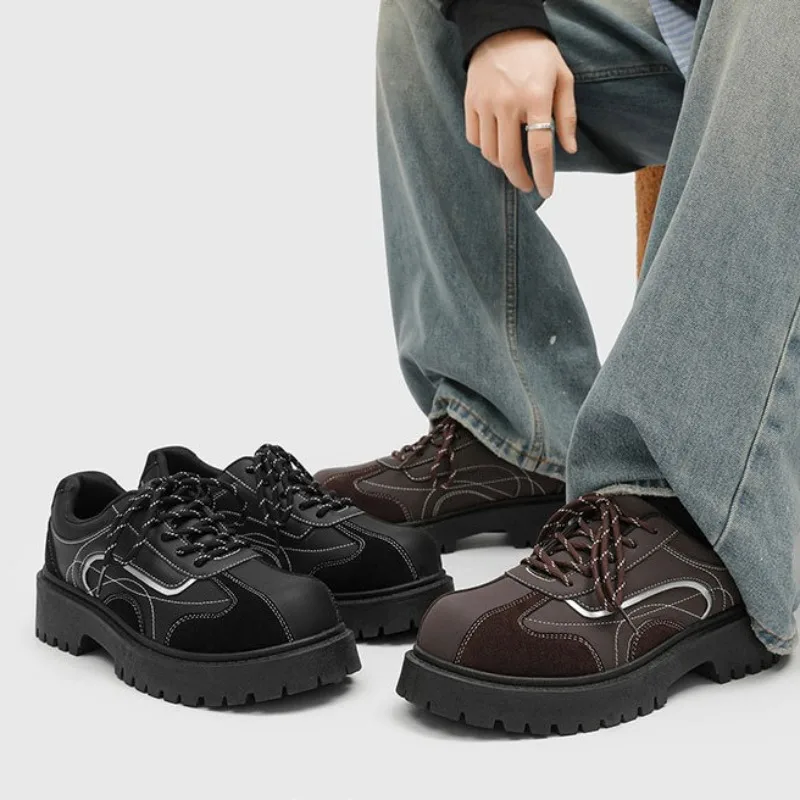 Men's British Retro Chunky Derby Shoes Suede Leather Patchwork Heightening Punk Platform Sneakers Casual Non-slip Work Footwear
Men's British Retro Chunky Derby Shoes Suede Leather Patchwork Heightening Punk Platform Sneakers Casual Non-slip Work Footwear