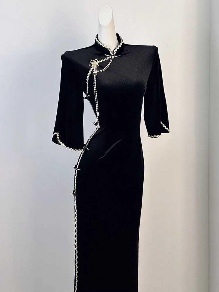 Вельветовое миди-платье-ципао Bla Dr Young Sle Slim Fit Svel в винтажном китайском стиле, вечернее платье для женщин 8-25 лет
Вельветовое миди-платье-ципао Bla Dr Young Sle Slim Fit Svel в винтажном китайском стиле, вечернее платье для женщин 8-25 лет