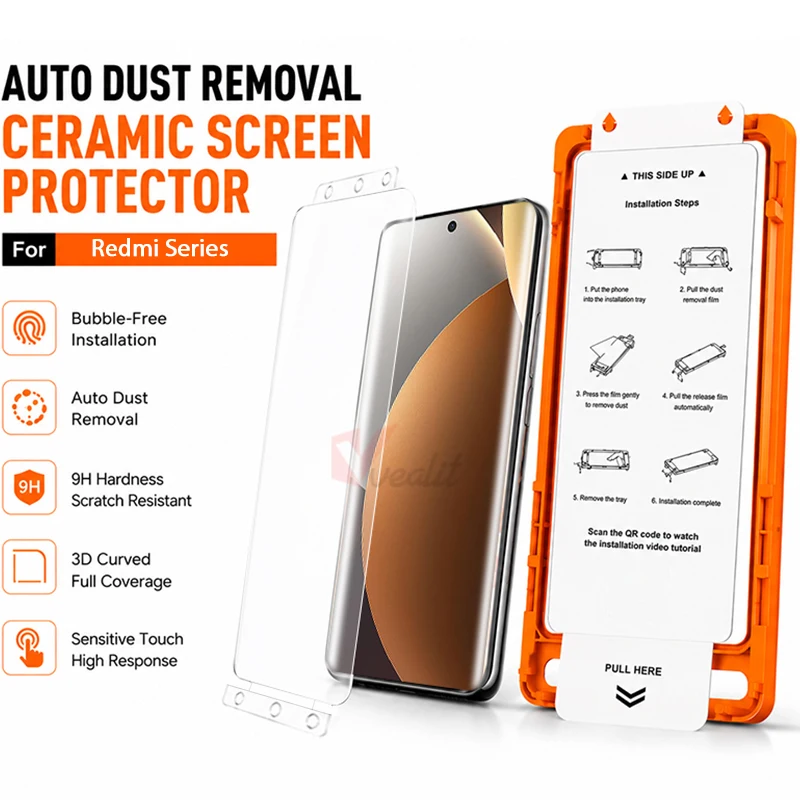 Easy Installation Dust-Free Ceramic Soft Film for Xiaomi Redmi Note 15 14 13 Pro+ Screen Protector Cover +Positioning tool
Easy Installation Dust-Free Ceramic Soft Film for Xiaomi Redmi Note 15 14 13 Pro+ Screen Protector Cover +Positioning tool