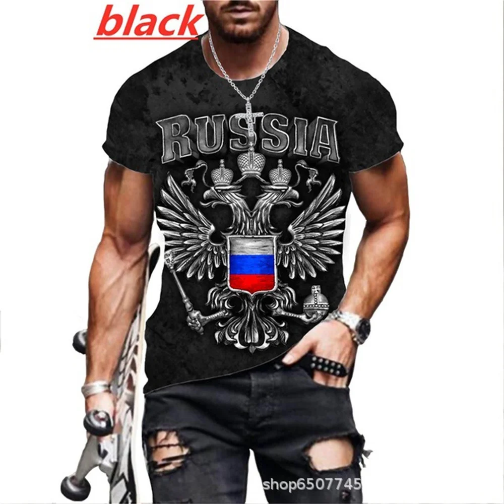 3D Russian Flag Badge Printed T-Shirt Men's Military Spirit Team Graphic Short Sleeve Army Top Fashion for Kids
3D Russian Flag Badge Printed T-Shirt Men's Military Spirit Team Graphic Short Sleeve Army Top Fashion for Kids