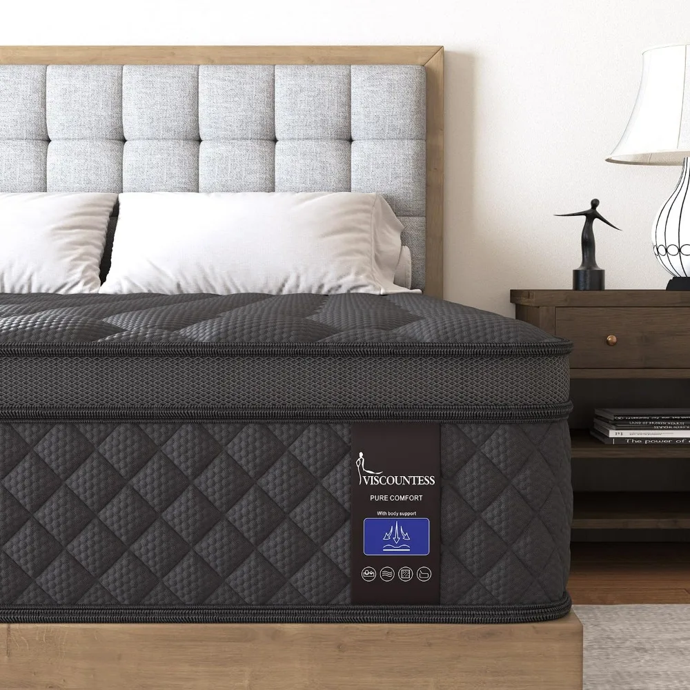 Queen Mattress, 14 Inch Hybrid Mattress Medium Firm for Back & Lumbar Support, 100 Night Trial, Individual Pocket Spring Mattres
Queen Mattress, 14 Inch Hybrid Mattress Medium Firm for Back & Lumbar Support, 100 Night Trial, Individual Pocket Spring Mattres