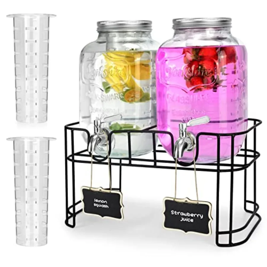 1 Gallon Glass Drink Dispensers For Parties 2PACK.Beverage DispenserGlass Drink Dispenser With Stand And Stainless Steel Spigot
1 Gallon Glass Drink Dispensers For Parties 2PACK.Beverage DispenserGlass Drink Dispenser With Stand And Stainless Steel Spigot