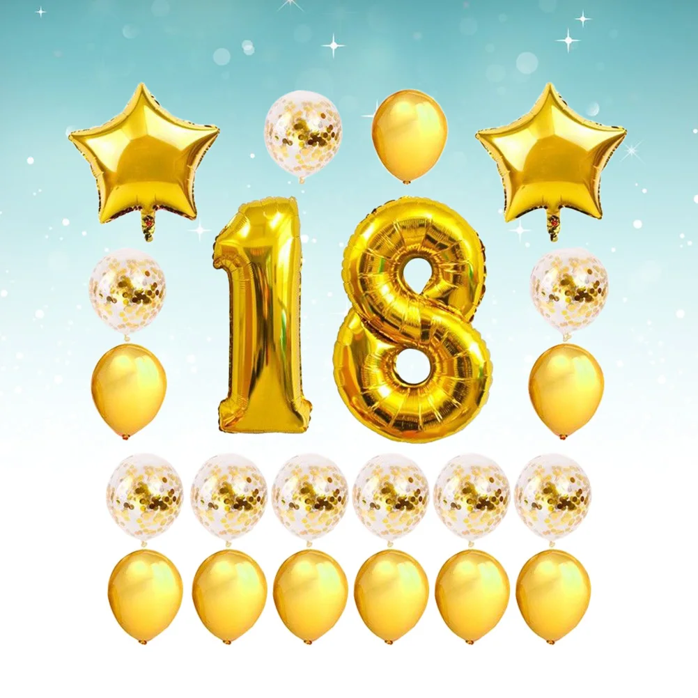 24 Pcs Birthday Balloon Set Happy Birthday Decorative Balloons Round Foil Latex Party Supplies Sequins Balloons Aluminum Film
24 Pcs Birthday Balloon Set Happy Birthday Decorative Balloons Round Foil Latex Party Supplies Sequins Balloons Aluminum Film