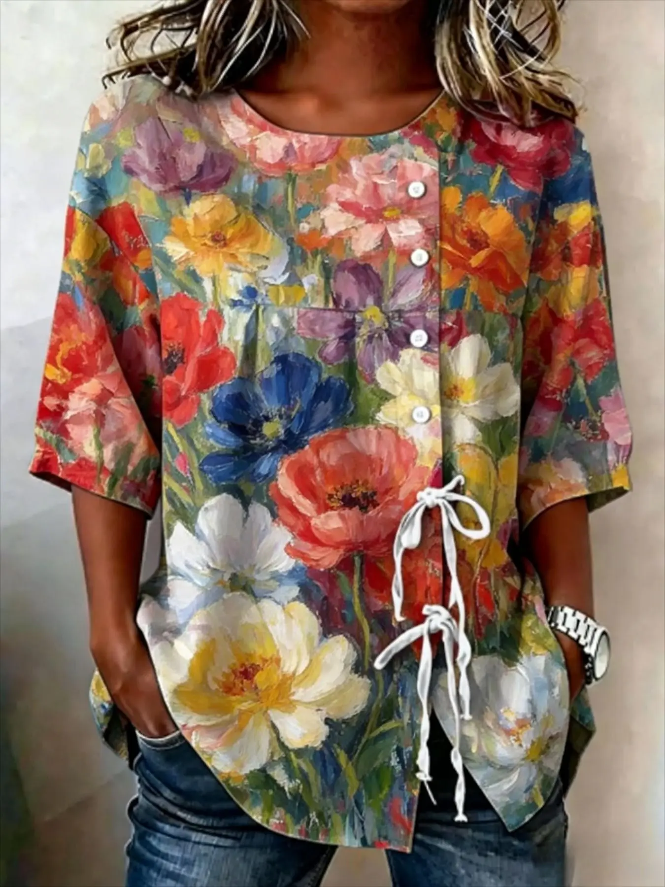 Plus Size Loose Simple Casual Half Sleeve Shirt, Women's Slimming Loose Version, Comfortable Breathable Basic Style
Plus Size Loose Simple Casual Half Sleeve Shirt, Women's Slimming Loose Version, Comfortable Breathable Basic Style
